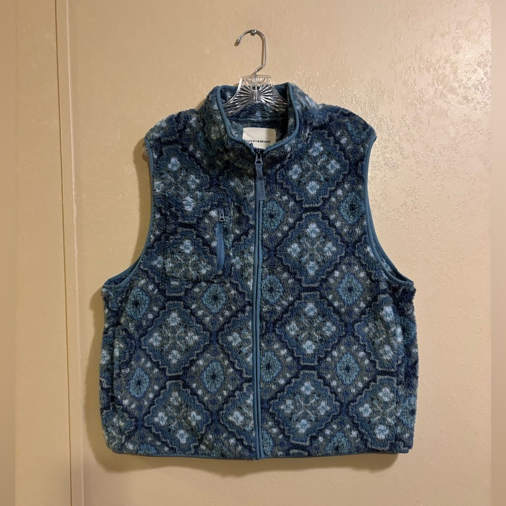 NWT Lucky Brand women’s Southwestern Sherpa Fleece Vest sz XL